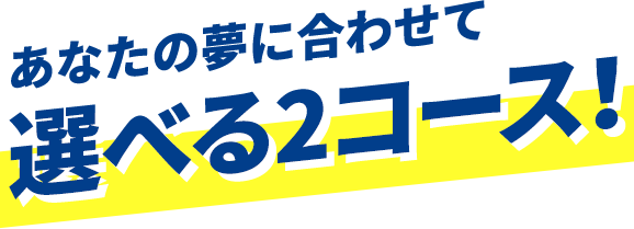 あなたの夢に合わせて選べる全2コース